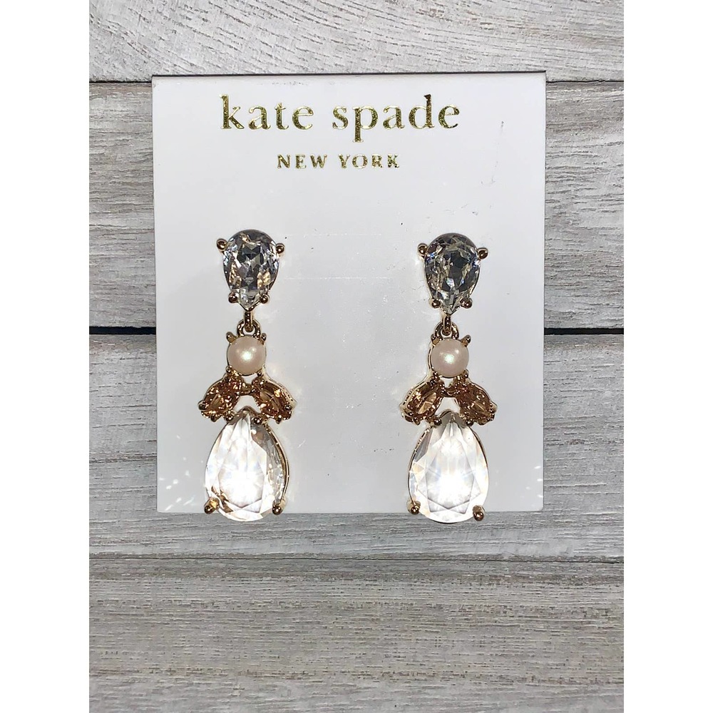 Kate Spade Crystal Teardrop Dangle Earrings NWT